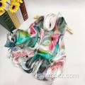 Bufandas de seda de satén polivinílico con estampado de diseño OEM